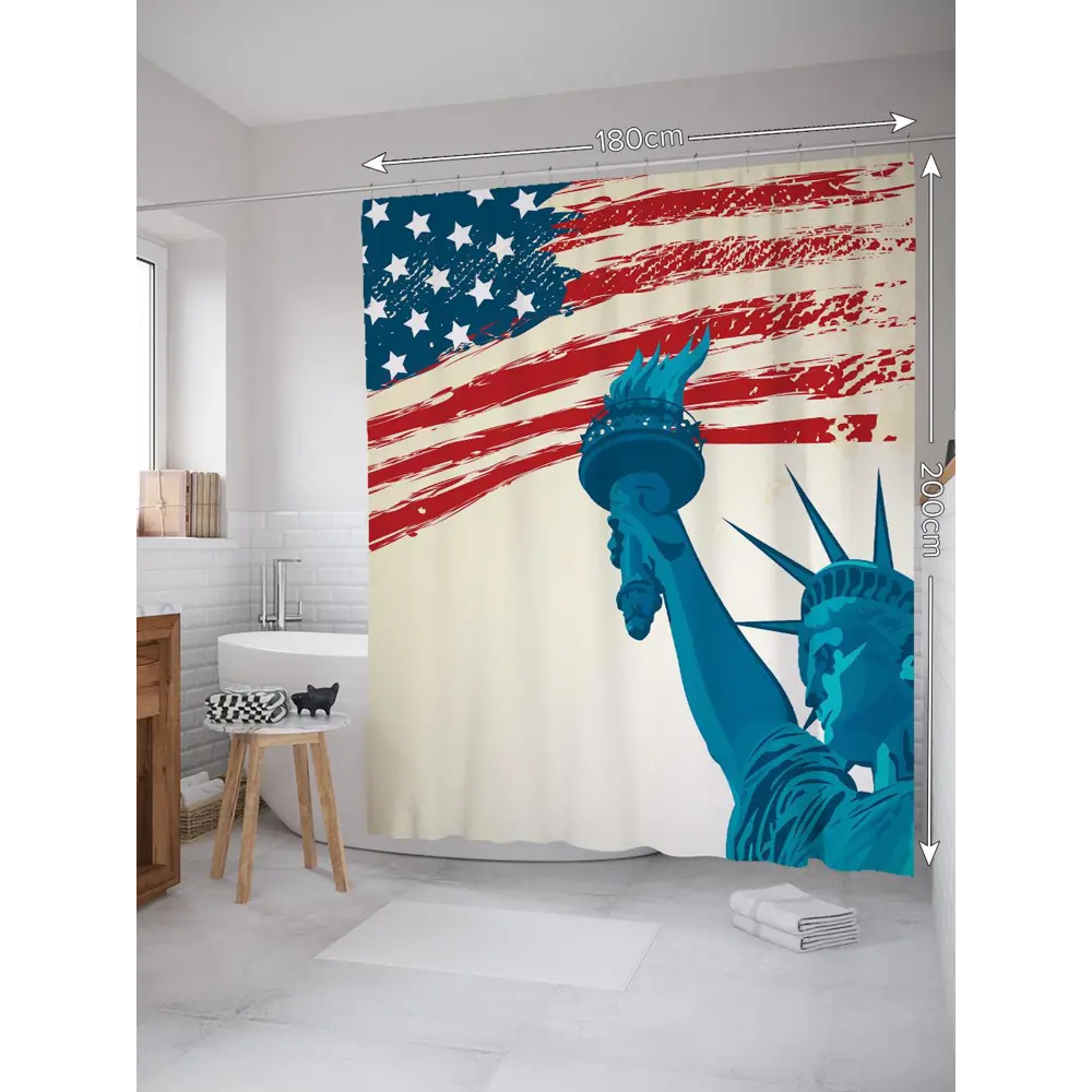 Фото 2 Шторка для ванной комнаты JoyArty sc_20682 200х180см цвет синий