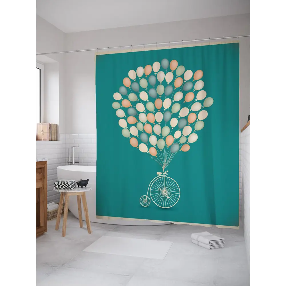 Фото Шторка для ванной комнаты JoyArty sc_30211 200x180см цвет синий