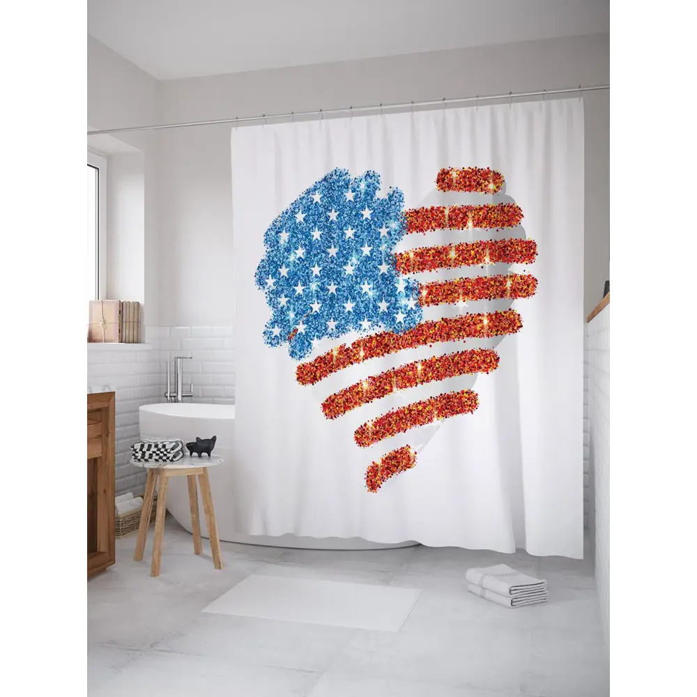 Фото Шторка для ванной комнаты JoyArty sc_20734 200х180см цвет синий Фото Шторка для ванной комнаты JoyArty sc_20734 200х180см цвет синий