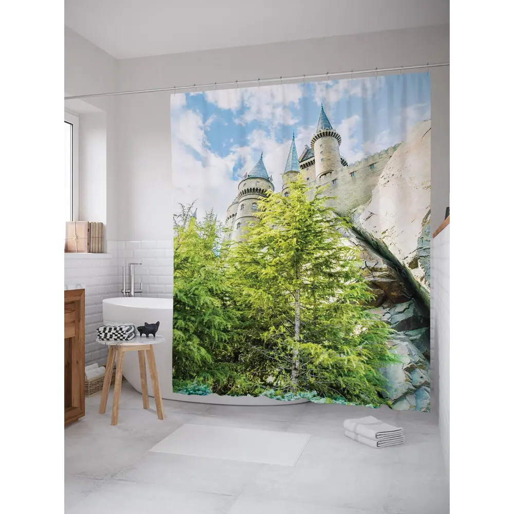 Фото Шторка для ванной комнаты JoyArty sc_23721 200x180см цвет синий