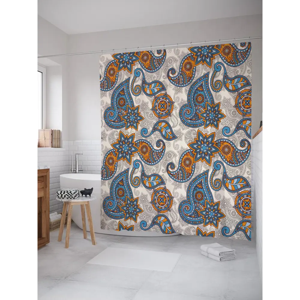 Фото Шторка для ванной комнаты JoyArty sc_30824 200x180см цвет синий