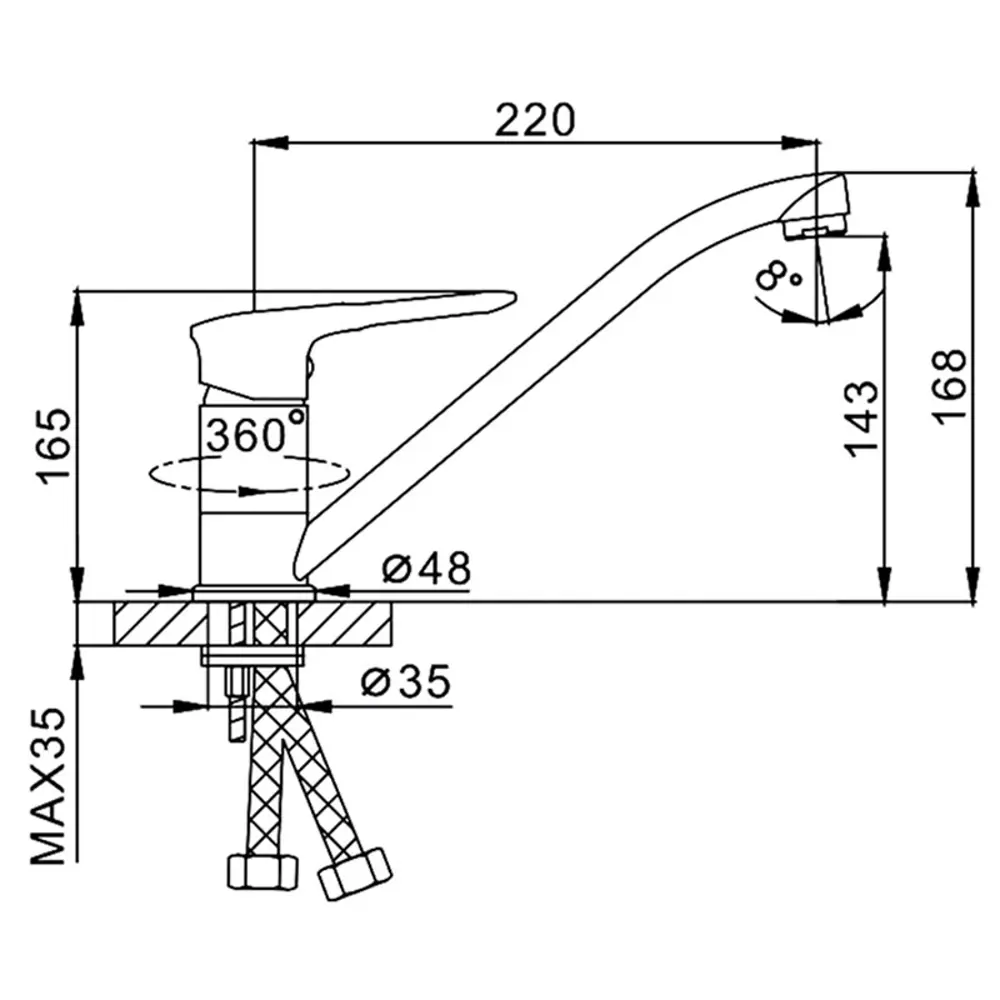 Фото 2 Однорычажный смеситель Frap F4549-6 14.3 см цвет черный