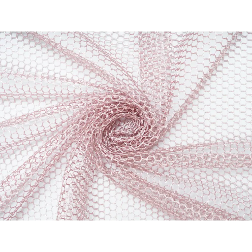 Фото 11 Тюль на шторной ленте Соты 300x260 цвет розовый