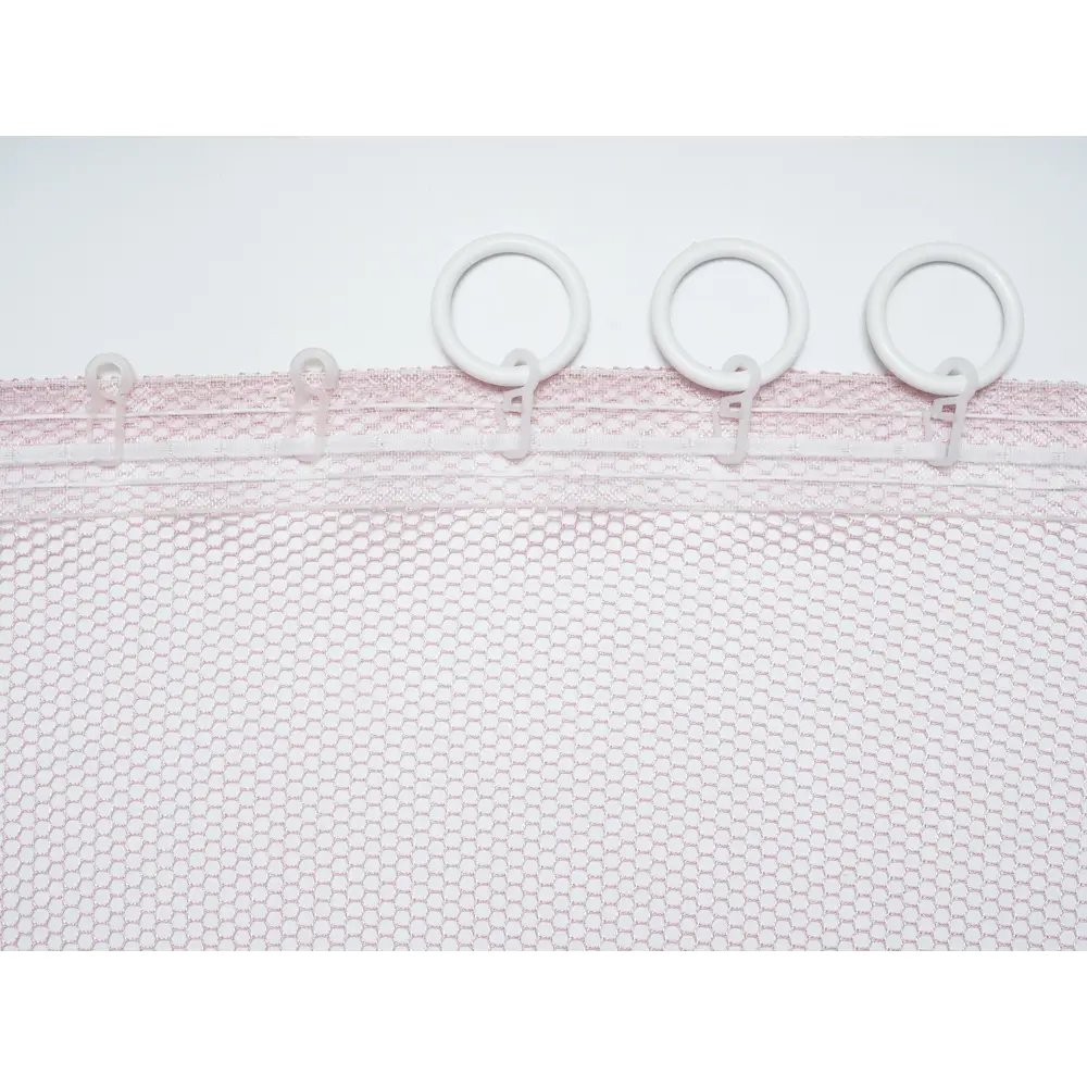 Фото 4 Тюль на шторной ленте Соты 400x260 цвет розовый