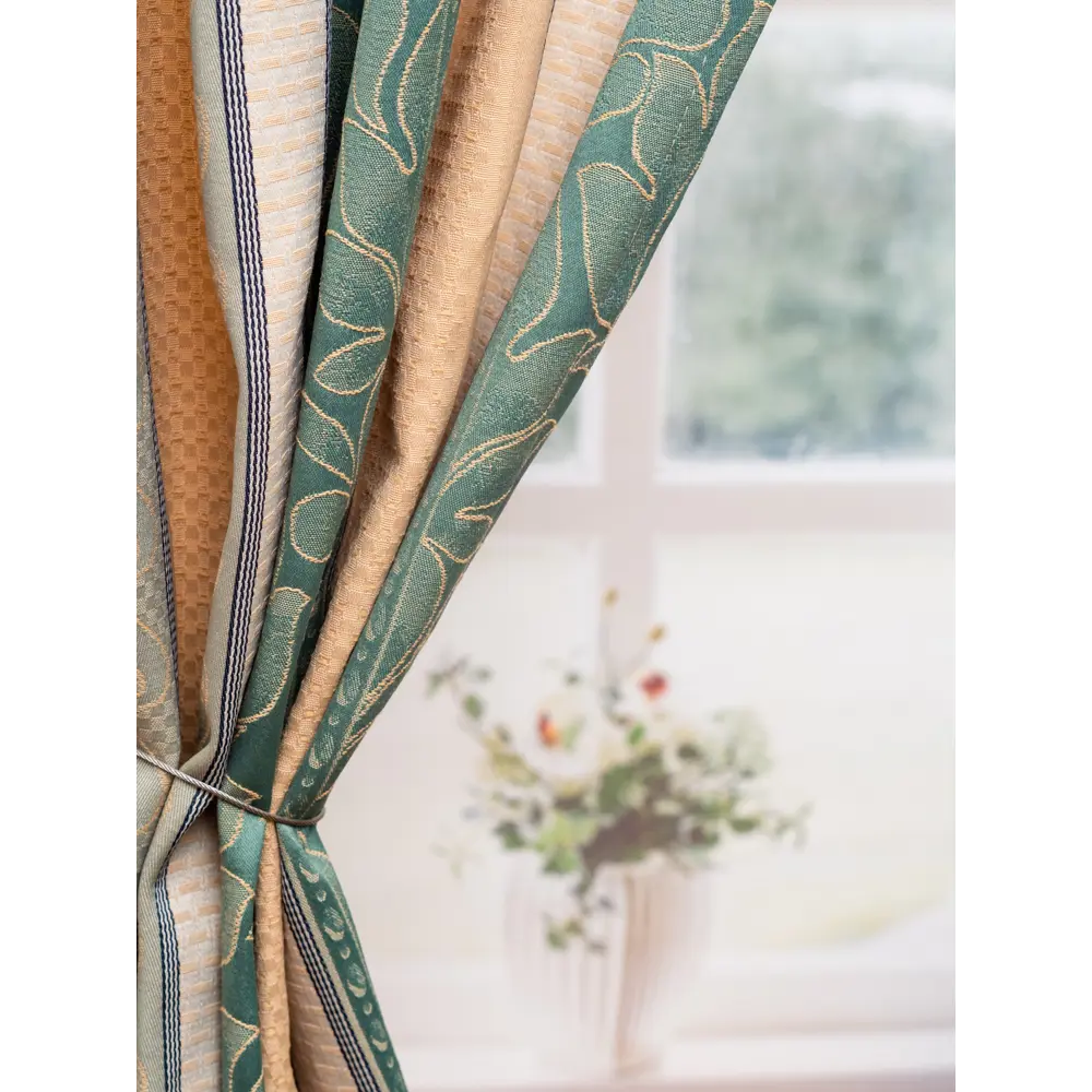 Фото 7 Штора на шторной ленте Вензель-Полоса 170x250 цвет зеленый Фото 7 Штора на шторной ленте Вензель-Полоса 170x250 цвет зеленый