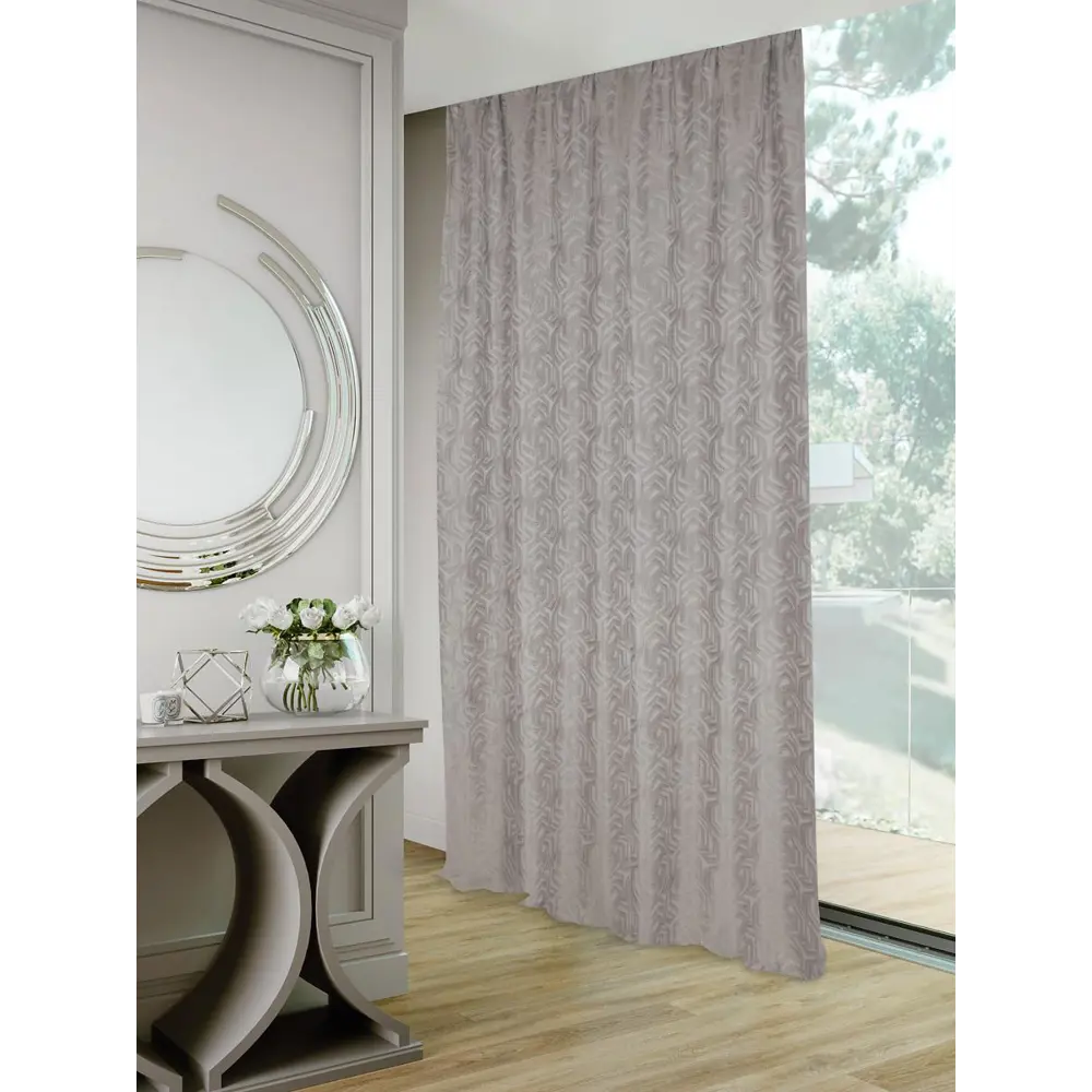 Фото 7 Штора на шторной ленте Леола 140х250 цвет серо-коричневый