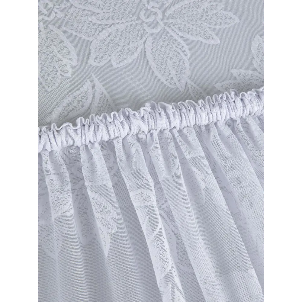 Фото 4 Тюль на шторной ленте для кухни Арка 300х170 рисунок цветочный цвет белый Фото 4 Тюль на шторной ленте для кухни Арка 300х170 рисунок цветочный цвет белый