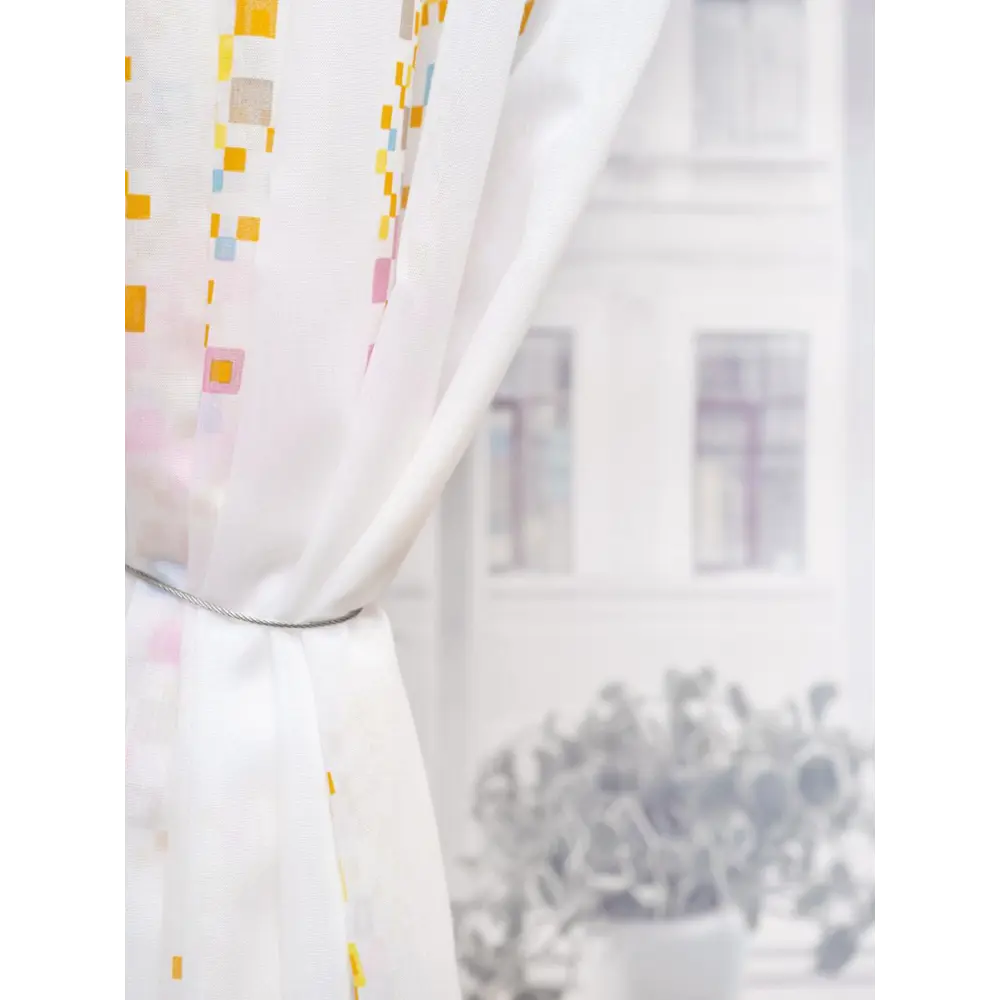 Фото 8 Тюль на шторной ленте Пикассо 300x270 цвет розовый