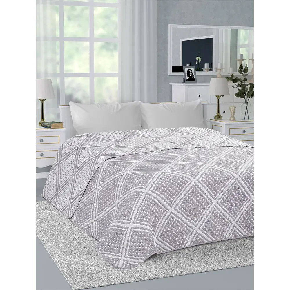 Фото 4 Комплект наволочек DeNastia Ромб 50x70 см хлопок и полиэстер цвет серый