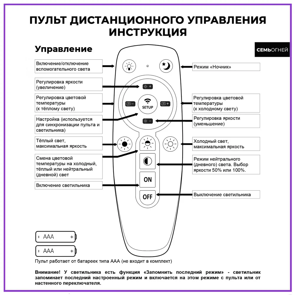 Фото 6 Люстра потолочная светодиодная Семь огней SF5006/3C-BK с пультом управления 9 м² изменение оттенков белого цвет черный Фото 6 Люстра потолочная светодиодная Семь огней SF5006/3C-BK с пультом управления 9 м² изменение оттенков белого цвет черный