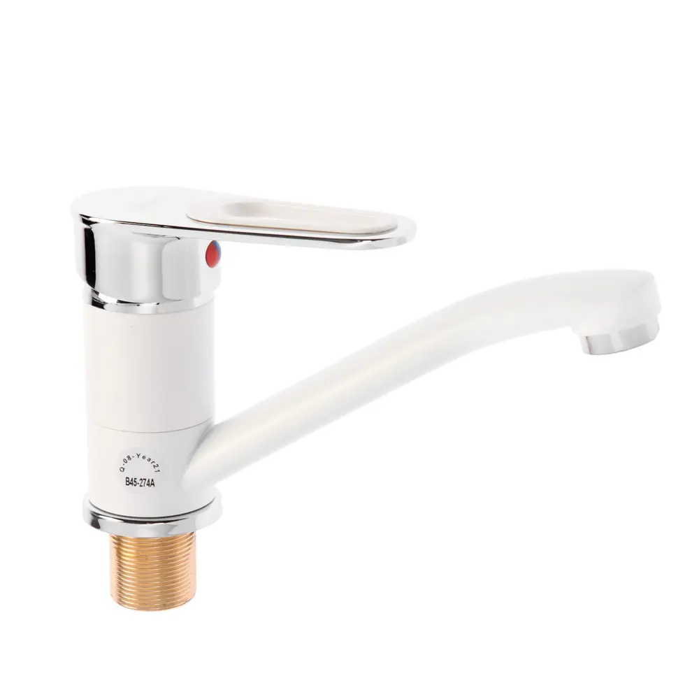 Фото Смеситель для кухни с датчиком Эверест силумин цвет белый 7548438