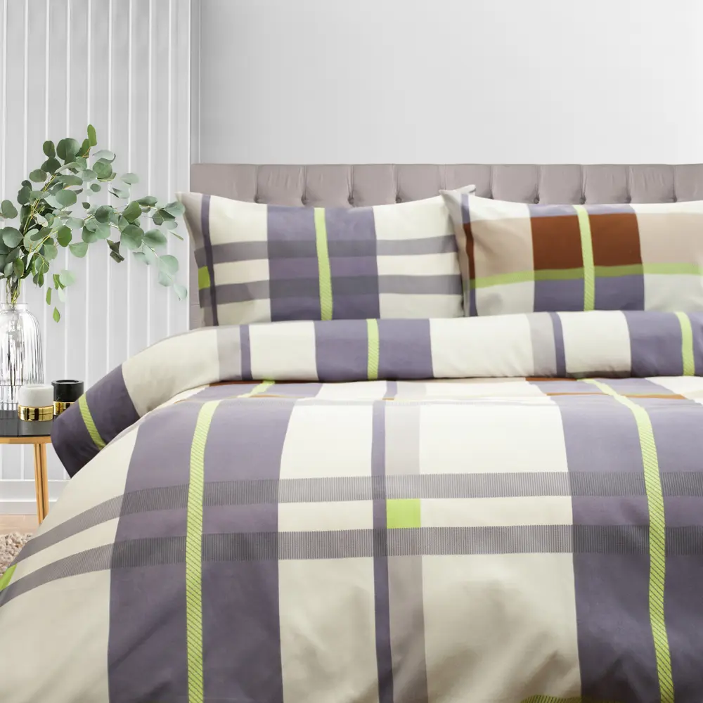 Фото Комплект постельного белья Dome Eva евро, сатин, разноцветный Фото Комплект постельного белья Dome Eva евро, сатин, разноцветный