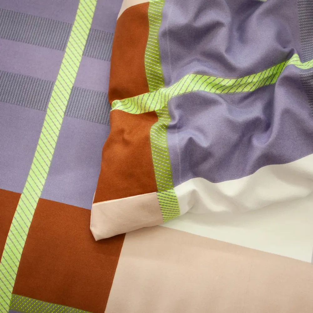 Фото 4 Комплект постельного белья Dome Eva евро, сатин, разноцветный Фото 4 Комплект постельного белья Dome Eva евро, сатин, разноцветный