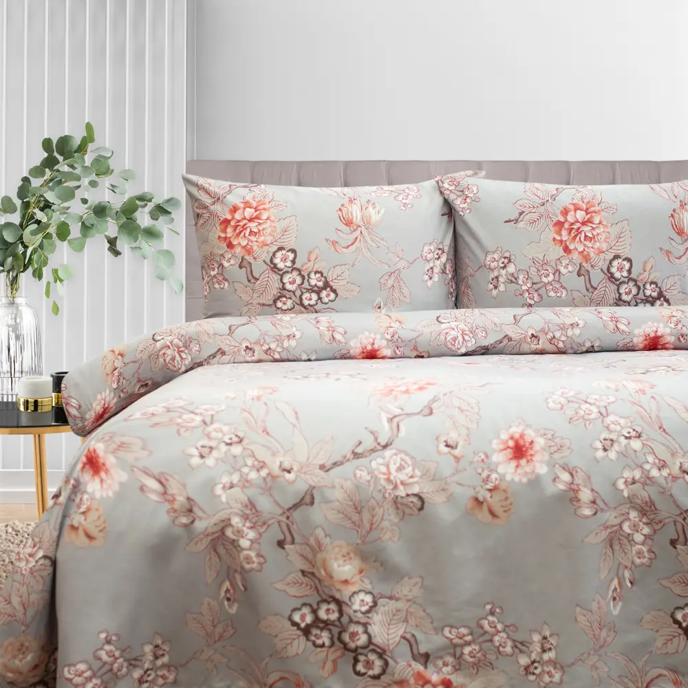 Фото Комплект постельного белья Dome Emma евро, сатин, разноцветный Фото Комплект постельного белья Dome Emma евро, сатин, разноцветный