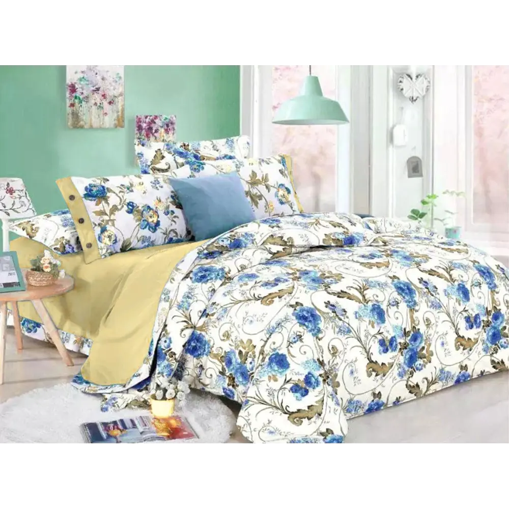 Фото 2 Комплект постельного белья Dome Halisa евро, сатин, разноцветный Фото 2 Комплект постельного белья Dome Halisa евро, сатин, разноцветный