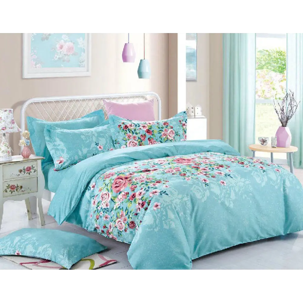 Фото Комплект постельного белья Dome Safia евро, сатин, разноцветный Фото Комплект постельного белья Dome Safia евро, сатин, разноцветный