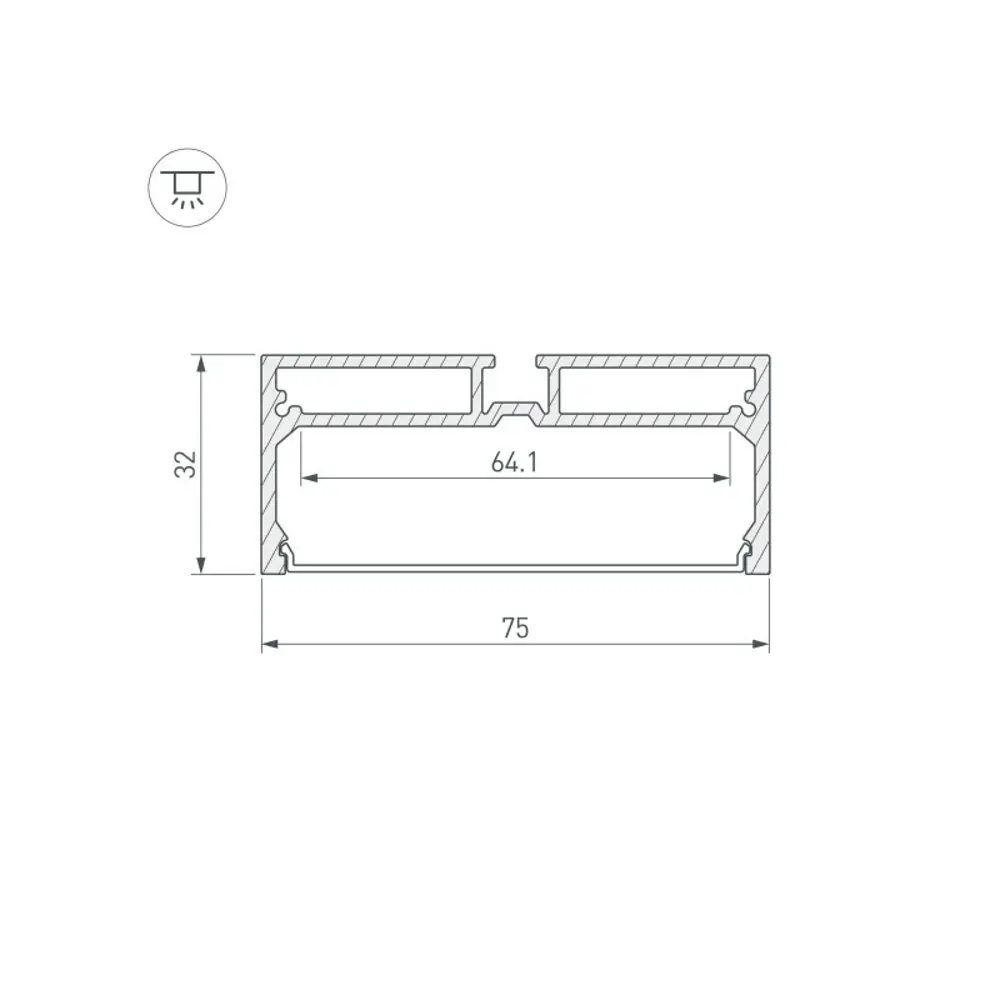 Фото 3 Профиль Arlight с экраном SL-LINE-7532-2000 ANOD 028033 Фото 3 Профиль Arlight с экраном SL-LINE-7532-2000 ANOD 028033