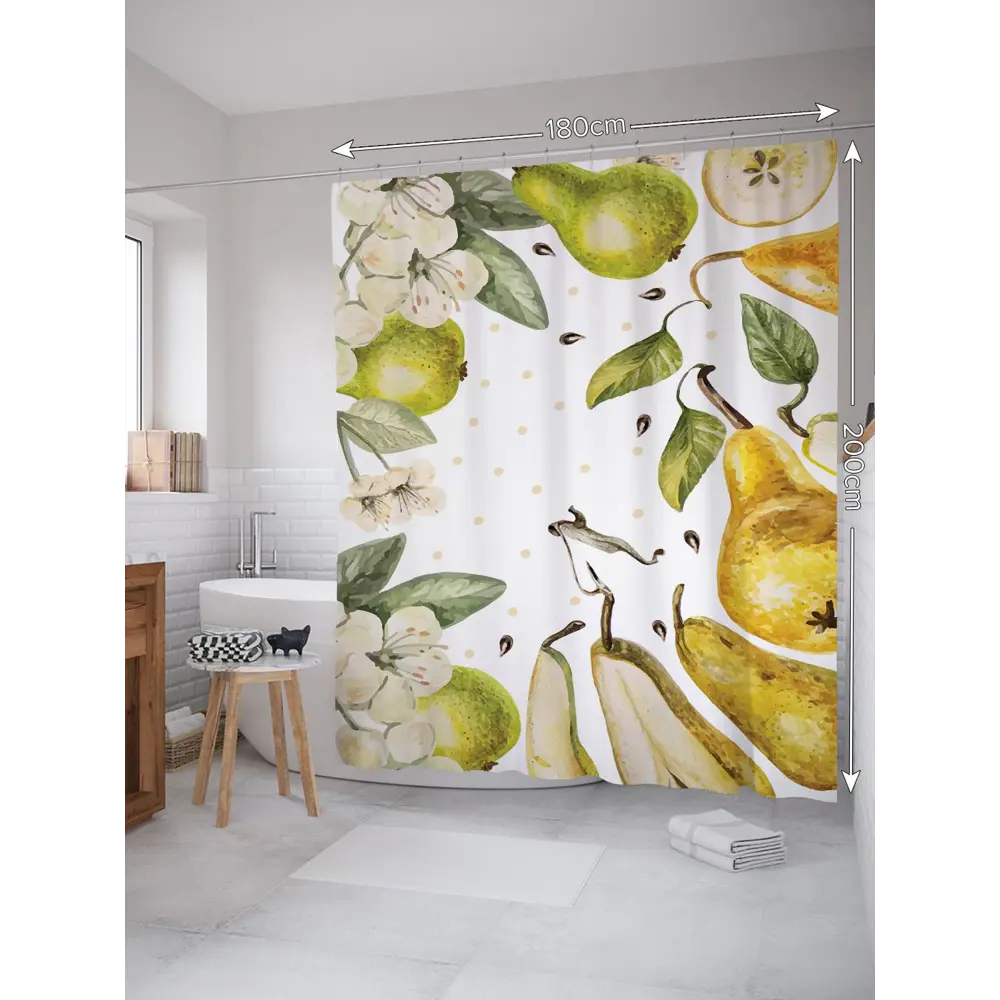 Фото 2 Шторка для ванной комнаты JoyArty sc_7450 200x180см цвет белый Фото 2 Шторка для ванной комнаты JoyArty sc_7450 200x180см цвет белый