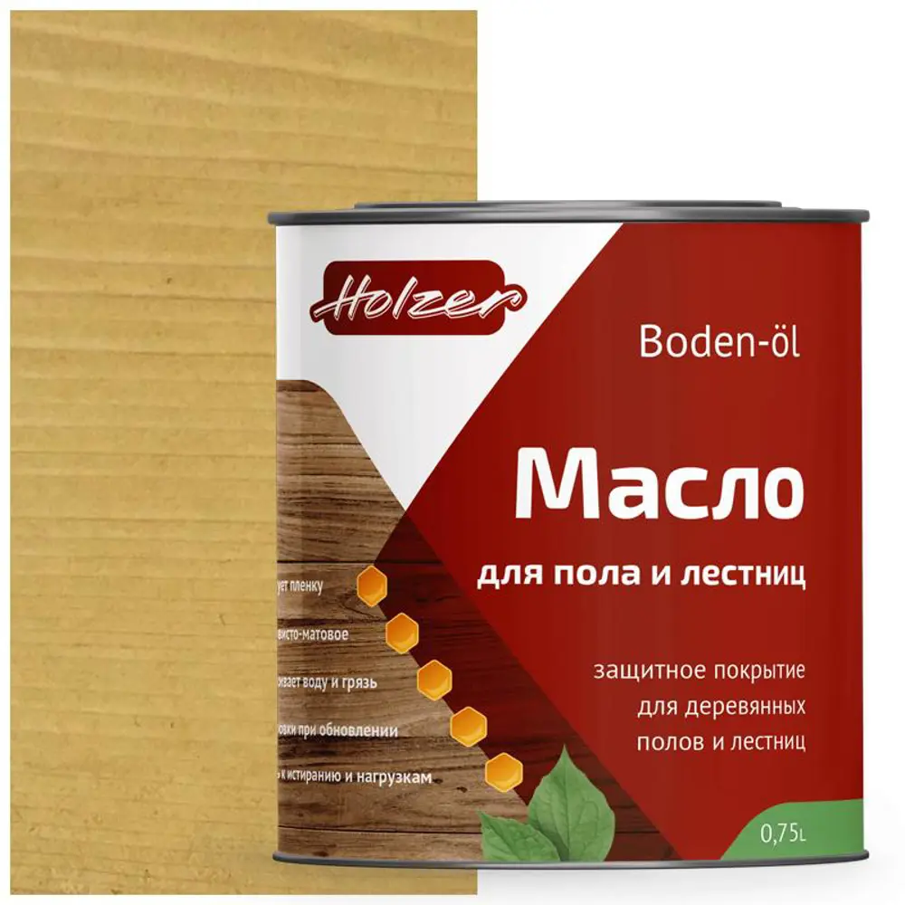 Фото Масло для полов и лестниц HOLZER Mpol075Romashka цвет груша 0.75 л Фото Масло для полов и лестниц HOLZER Mpol075Romashka цвет груша 0.75 л