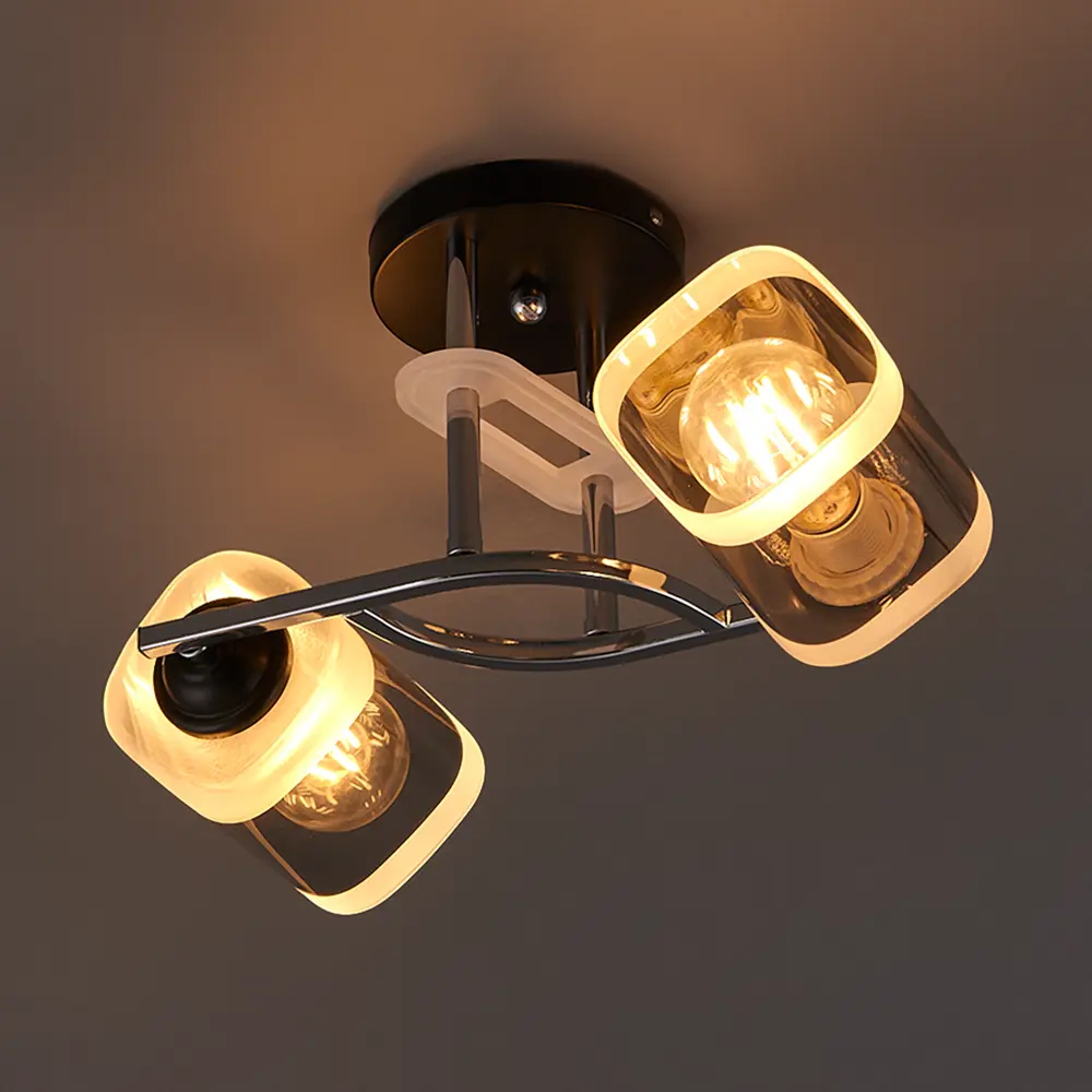 Фото 4 Потолочная люстра Jlight Kira E27 60 Вт, цвет черный/хром Фото 4 Потолочная люстра Jlight Kira E27 60 Вт, цвет черный/хром