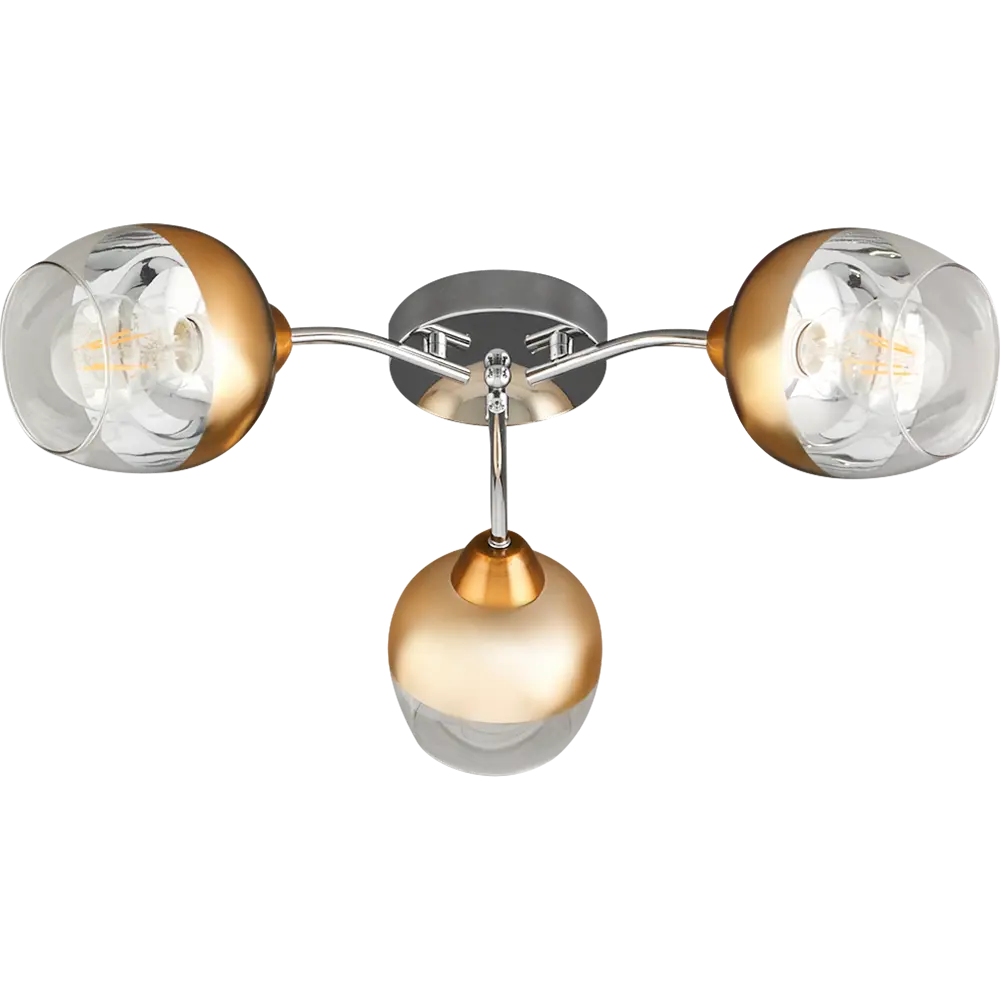 Фото Люстра потолочная JLIGHT FIERA 3 лампы 18 м², цвет хром
