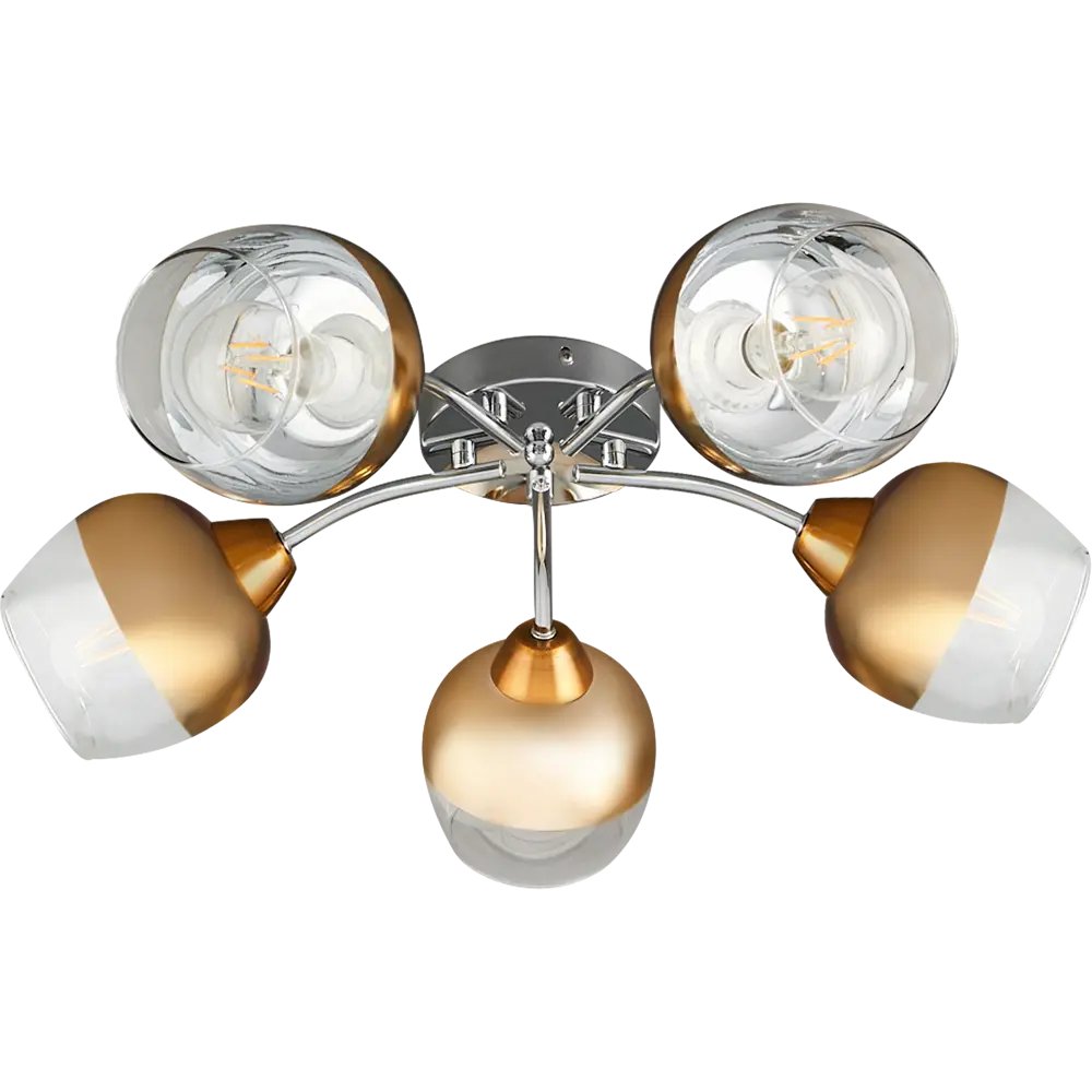 Фото Люстра потолочная JLIGHT FIERA 5 ламп 24 м², цвет хром Фото Люстра потолочная JLIGHT FIERA 5 ламп 24 м², цвет хром
