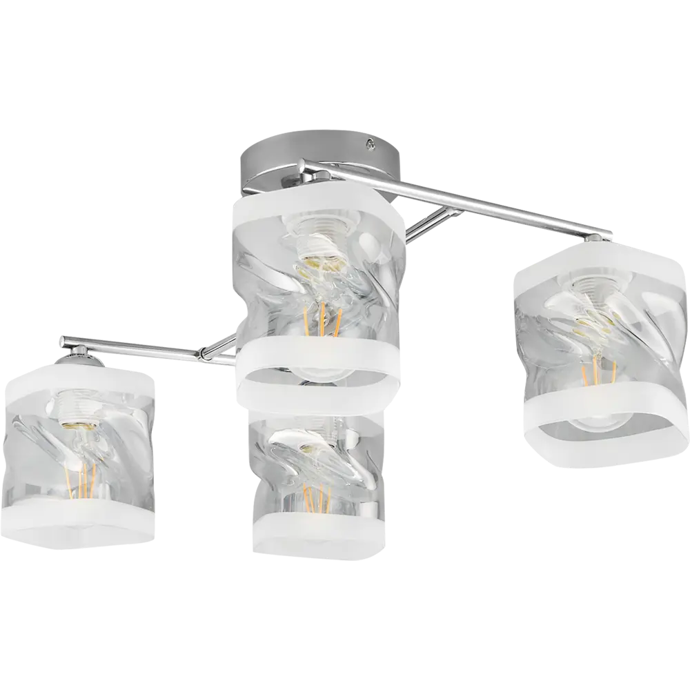 Фото Люстра потолочная JLIGHT PEKA 4 лампы 22 м², цвет хром Фото Люстра потолочная JLIGHT PEKA 4 лампы 22 м², цвет хром