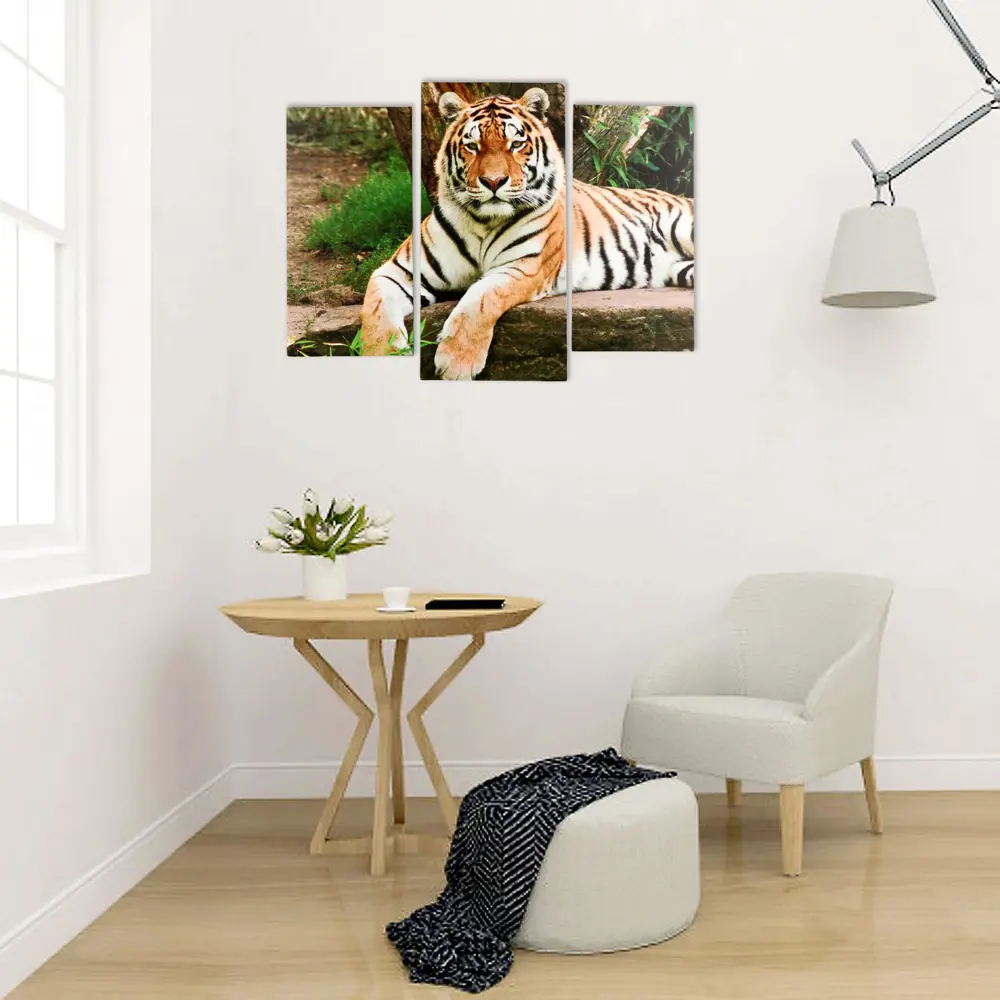 Фото 4 Картина модульная на подрамнике хищник (2-25x50. 30x60см) 80x60см