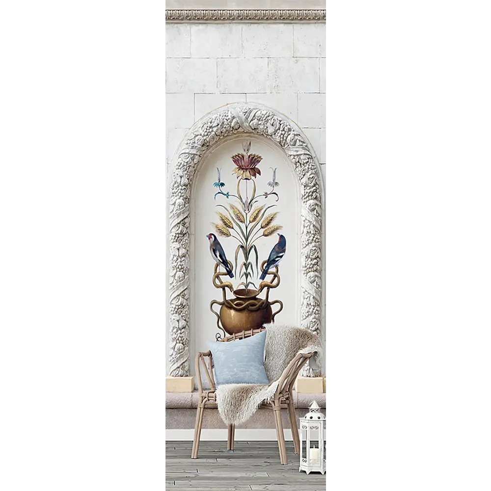 Фото Фотообои флизелиновые Barton Wall 100х270 см Поверхности Птицы и арка