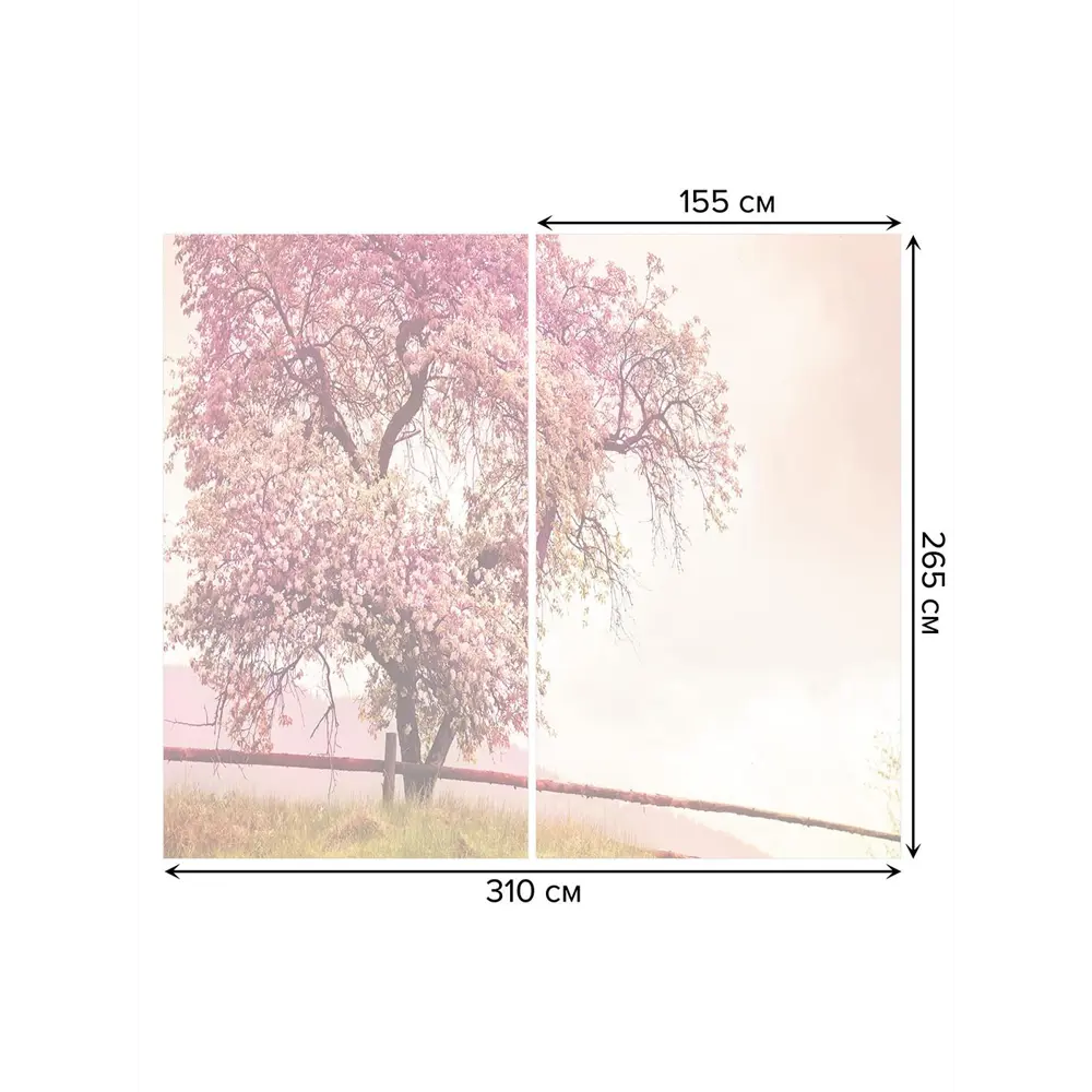 Фото 3 Тюль на шторной ленте Дерево здоровья 310х265 см рисунок растительный цвет фиолетовый