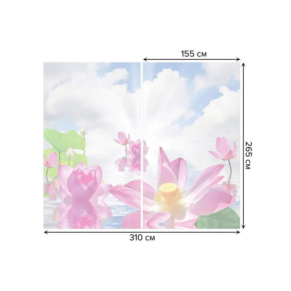 Фото 3 Тюль на шторной ленте Нежные водные лилии 310х265 см рисунок растительный цвет фиолетовый Фото 3 Тюль на шторной ленте Нежные водные лилии 310х265 см рисунок растительный цвет фиолетовый