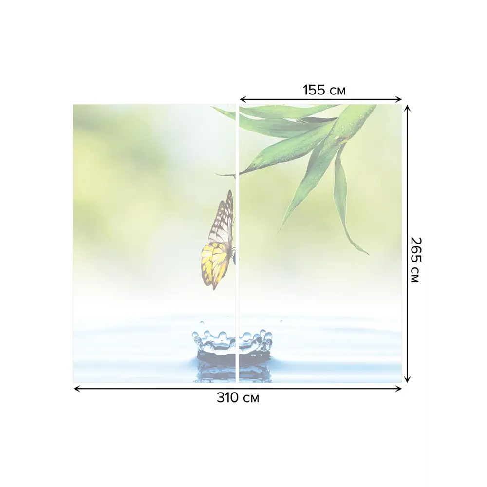 Фото 3 Тюль на шторной ленте Душ для бабочки 310х265 см рисунок природный цвет зеленый Фото 3 Тюль на шторной ленте Душ для бабочки 310х265 см рисунок природный цвет зеленый