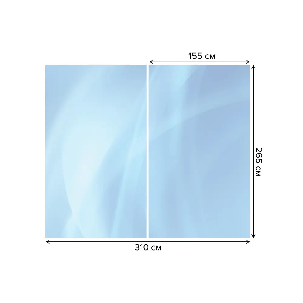 Фото 3 Тюль на шторной ленте Небесный шлейф 310х265 см цвет голубой