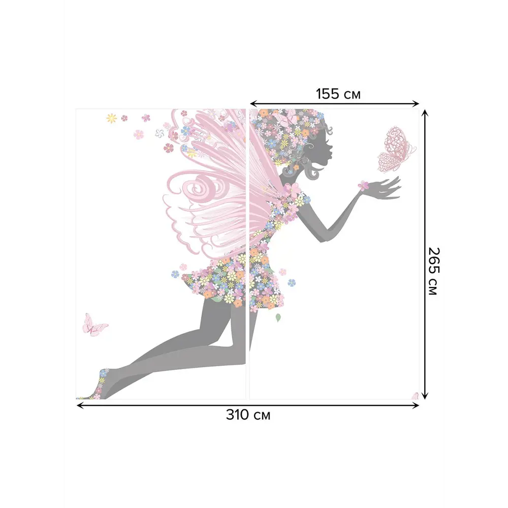 Фото 3 Тюль на шторной ленте Цветочная фея 310х265 см рисунок природный цвет фиолетовый