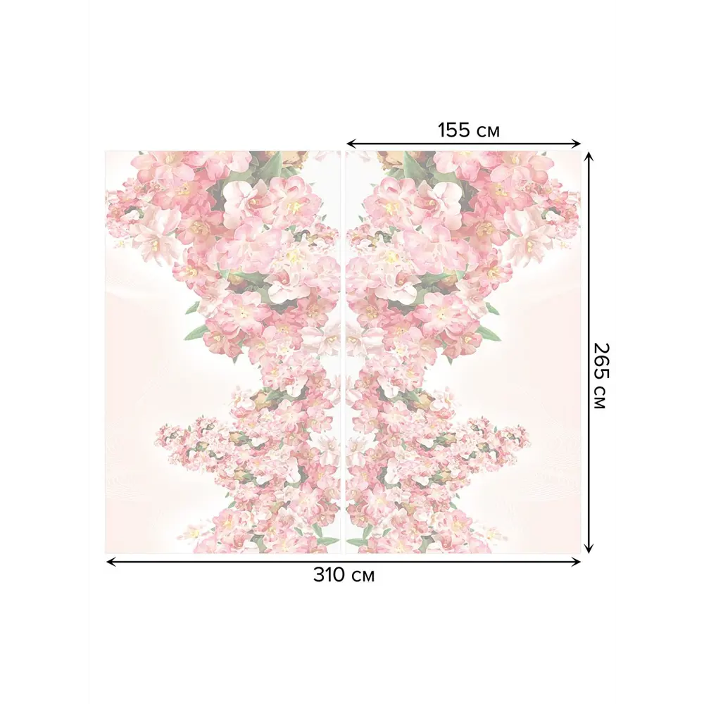 Фото 3 Тюль на шторной ленте Цветочная фигурка 310х265 см рисунок растительный цвет розовый