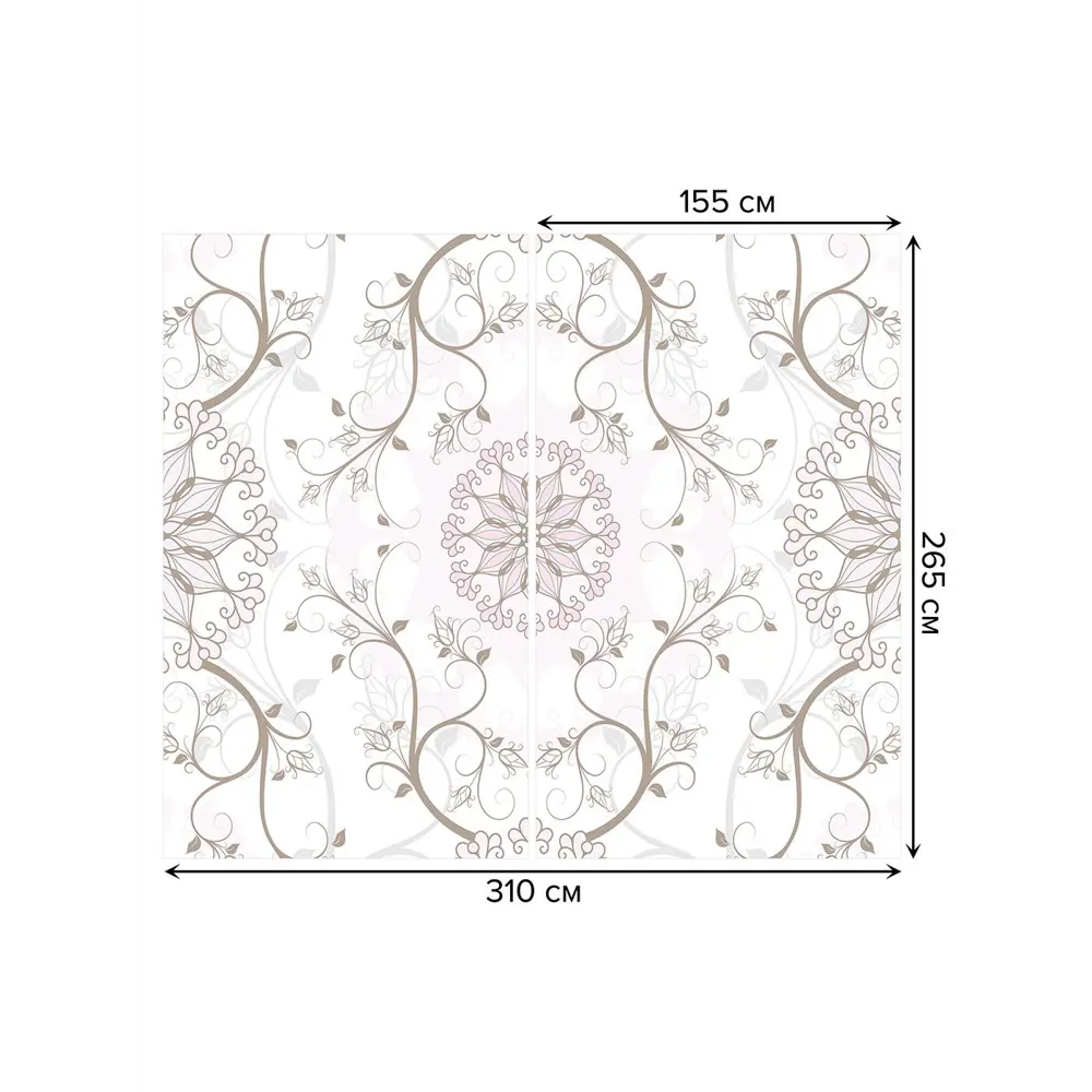 Фото 3 Тюль на шторной ленте Цветочные щупальца 310х265 см рисунок растительный цвет розовый