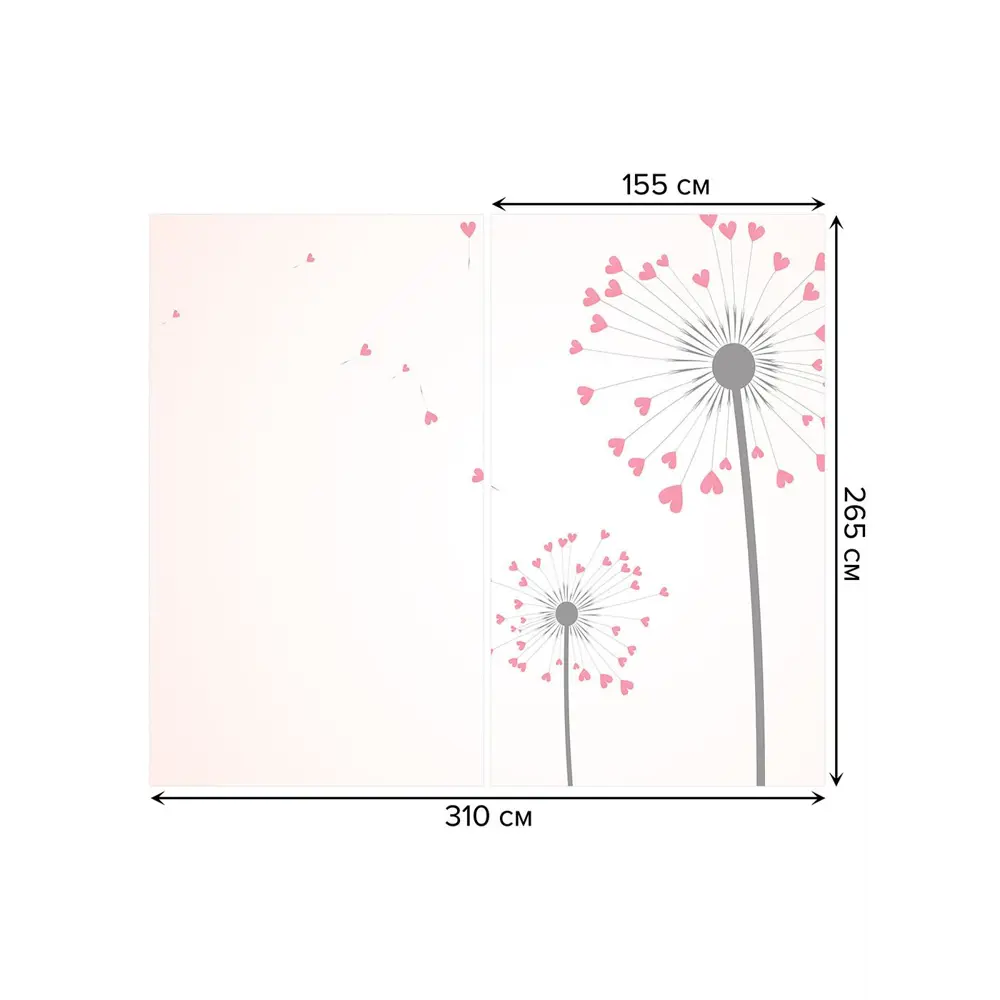 Фото 3 Тюль на шторной ленте Одуванчики любви 310х265 см рисунок растительный цвет красный Фото 3 Тюль на шторной ленте Одуванчики любви 310х265 см рисунок растительный цвет красный