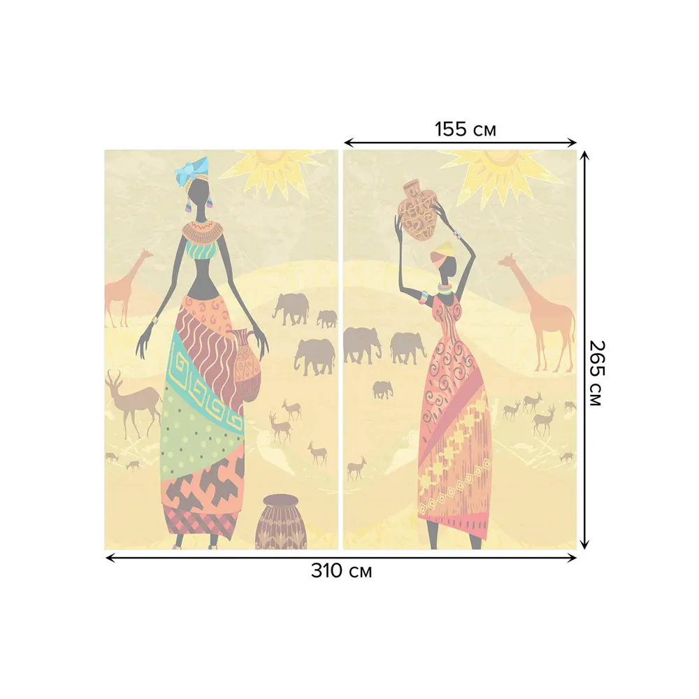 Фото 3 Тюль на шторной ленте Под солнцем Африки 310х265 см цвет кирпичный