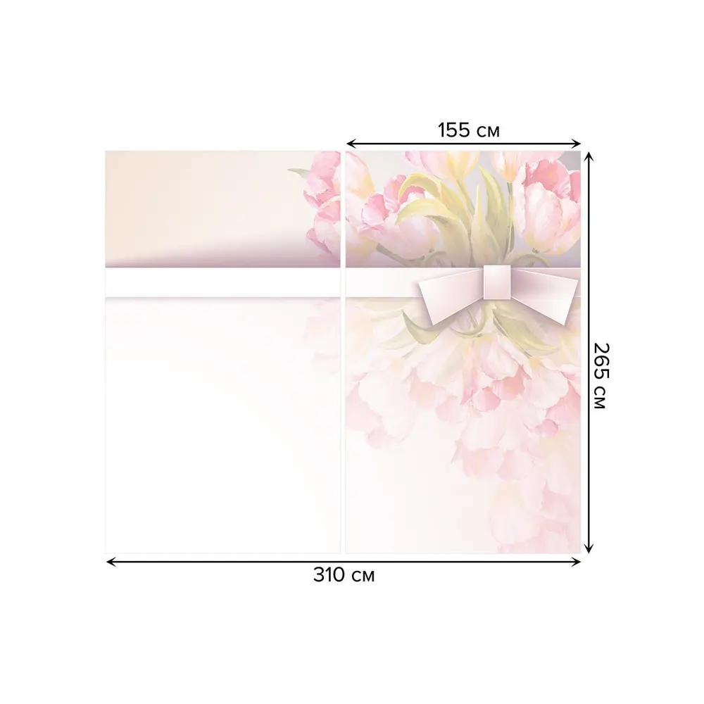 Фото 3 Тюль на шторной ленте Цветочное приветствие 310х265 см рисунок растительный цвет розовый