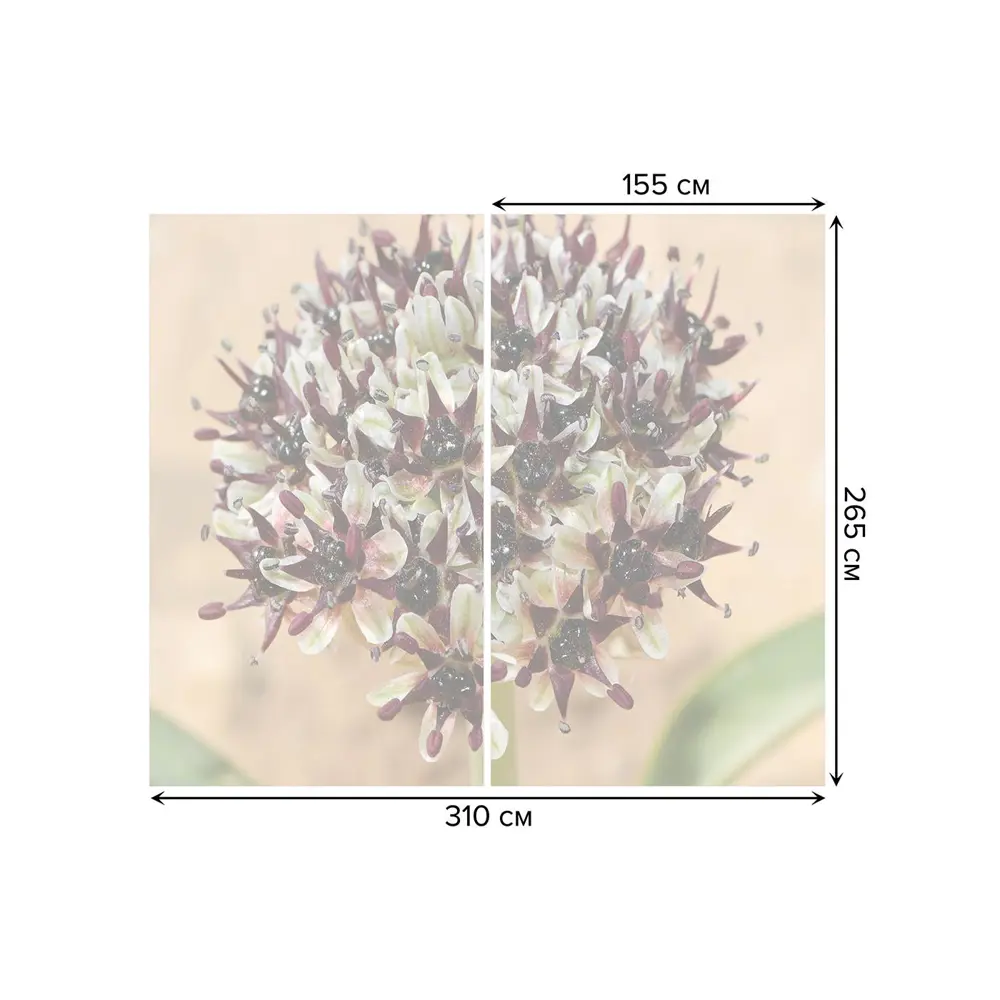 Фото 3 Тюль на шторной ленте Радостный букет 310х265 см рисунок растительный цвет песочный
