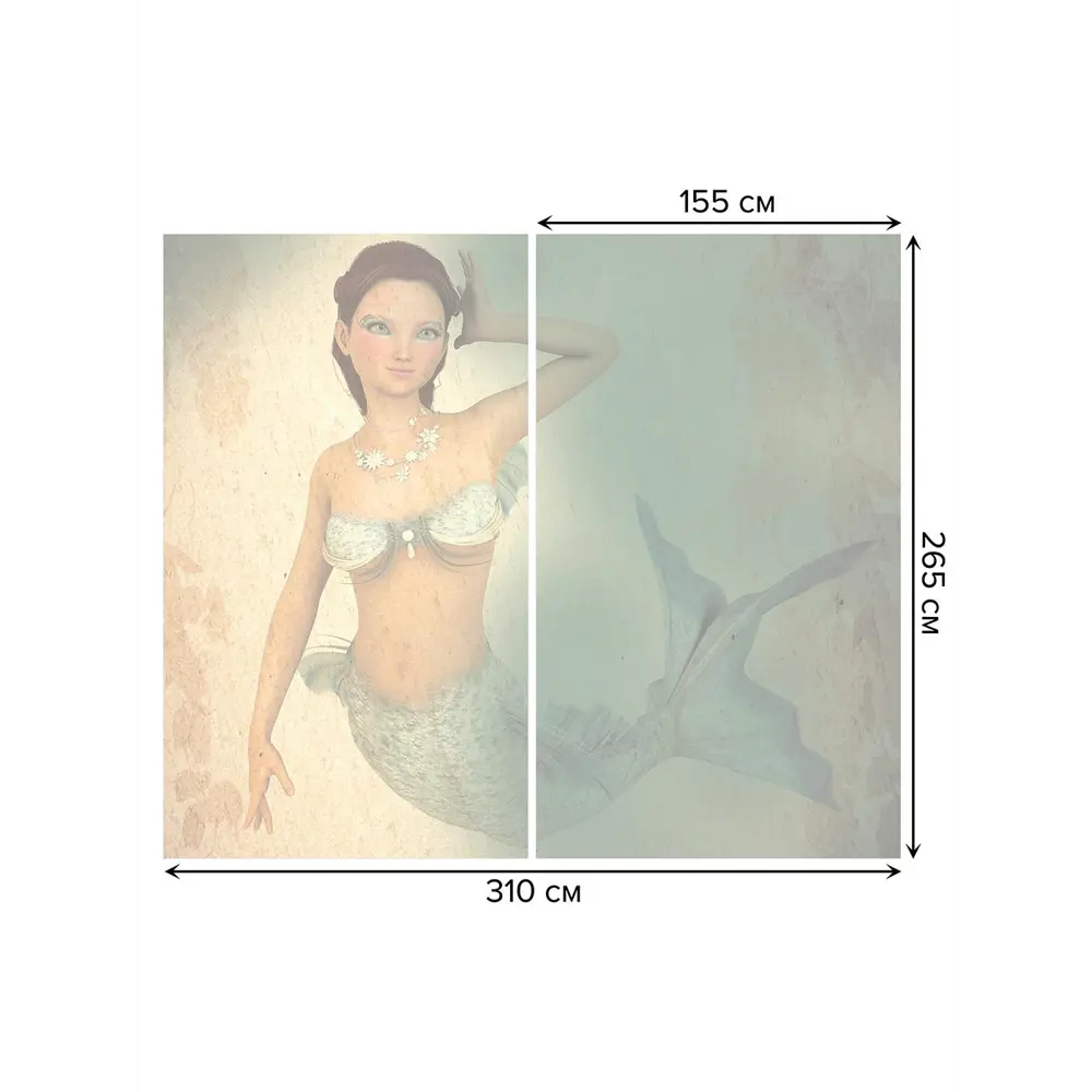 Фото 3 Тюль на шторной ленте Стройная русалка 310х265 см цвет зеленый Фото 3 Тюль на шторной ленте Стройная русалка 310х265 см цвет зеленый