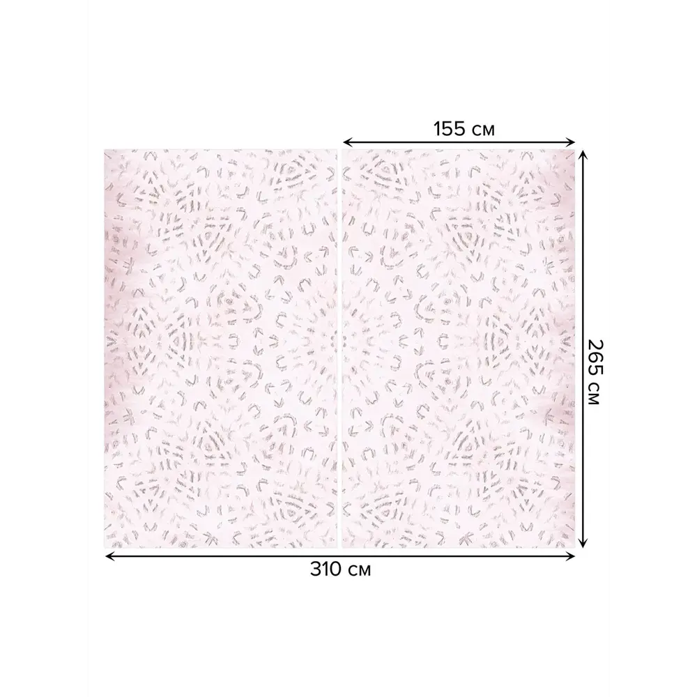 Фото 3 Тюль на шторной ленте Кружевная салфетка 310х265 см рисунок вензель цвет розовый