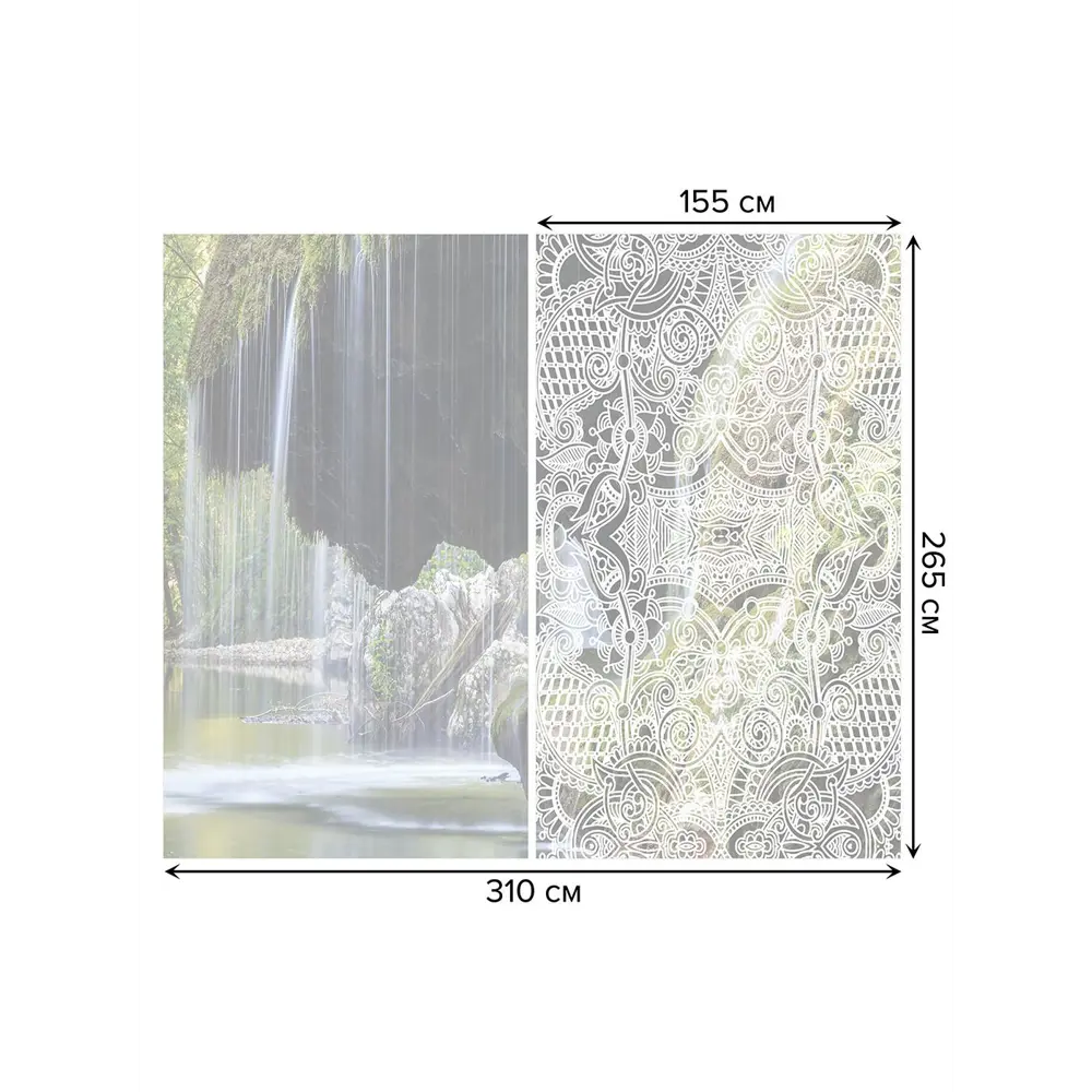 Фото 3 Тюль на шторной ленте Водопад Бигар 310х265 см рисунок природный цвет зеленый Фото 3 Тюль на шторной ленте Водопад Бигар 310х265 см рисунок природный цвет зеленый