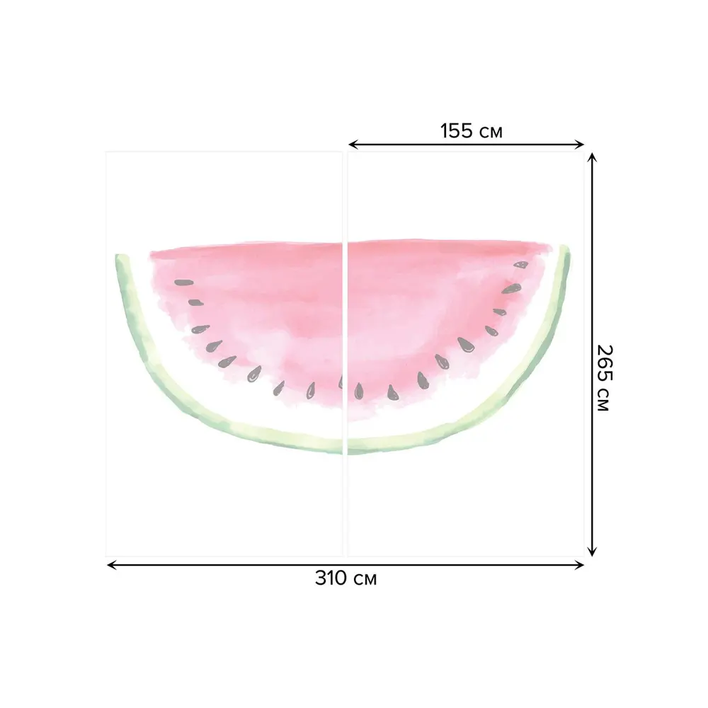 Фото 3 Тюль на шторной ленте Спелый арбуз 310х265 см цвет розовый