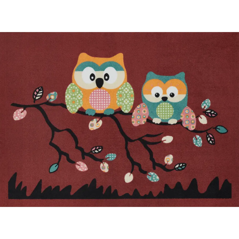 Фото Коврик придверный полиамид Patio Совы 60x80 см цвет красный Фото Коврик придверный полиамид Patio Совы 60x80 см цвет красный