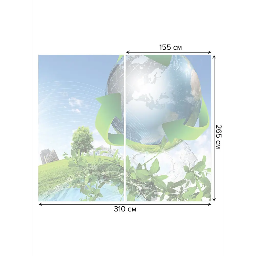 Фото 3 Тюль на шторной ленте Круговорот природы 310х265 см рисунок растительный цвет зеленый