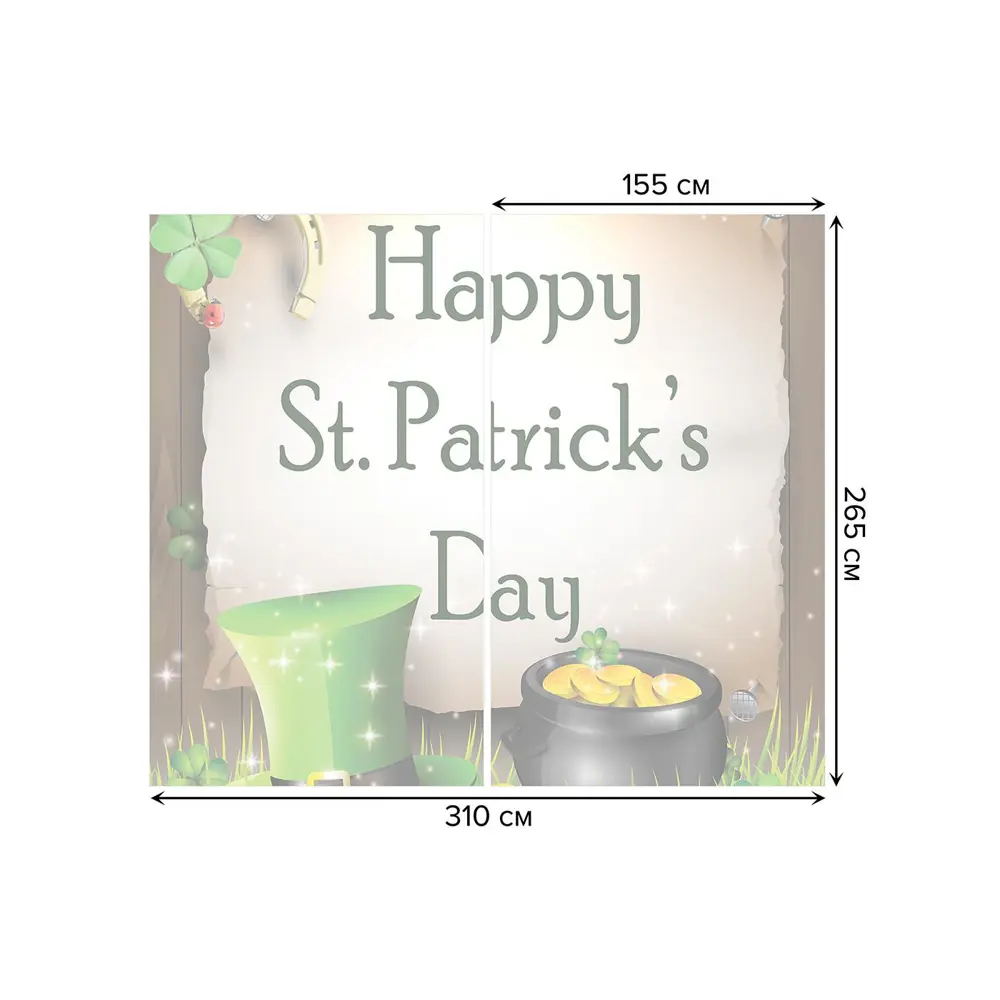 Фото 3 Тюль на шторной ленте Счастливого дня Святого Патрика 310х265 см цвет зеленый Фото 3 Тюль на шторной ленте Счастливого дня Святого Патрика 310х265 см цвет зеленый