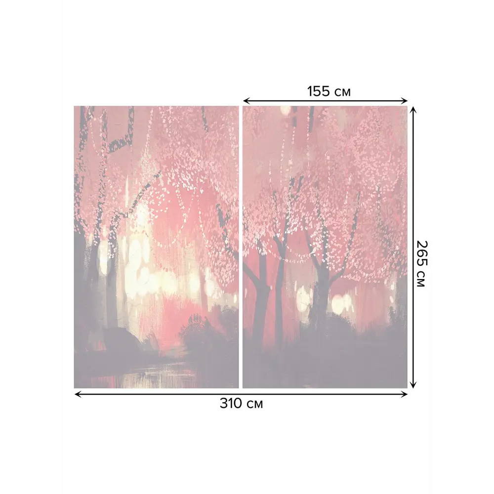 Фото 3 Тюль на шторной ленте Волшебная ночь 310х265 см рисунок растительный цвет розовый