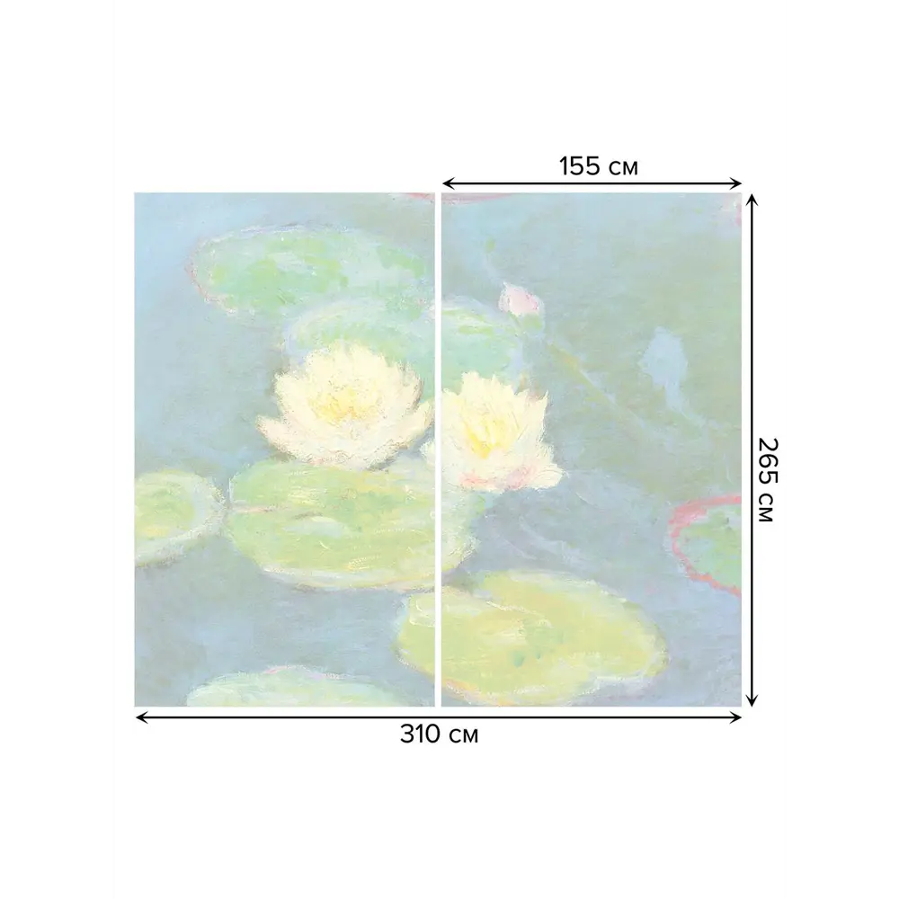 Фото 3 Тюль на шторной ленте Водяные лилии 310х265 см рисунок вензель цвет зеленый Фото 3 Тюль на шторной ленте Водяные лилии 310х265 см рисунок вензель цвет зеленый