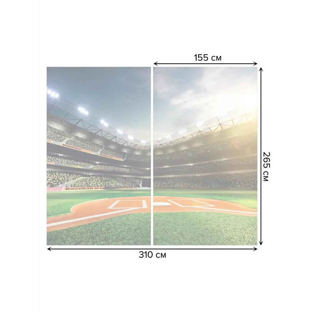 Фото 3 Тюль на шторной ленте Полный стадион 310х265 см цвет зеленый Фото 3 Тюль на шторной ленте Полный стадион 310х265 см цвет зеленый
